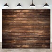 1 Pc, New Year Christmas Celebration Photo Backdrop Wall Hanging Painting, 51x59 Inches/70.8x90.5 Inches, Brown Wooden Background For Photographer, Vintage Wooden Wall Backdrop, Photography Studio Props Valentine's Day