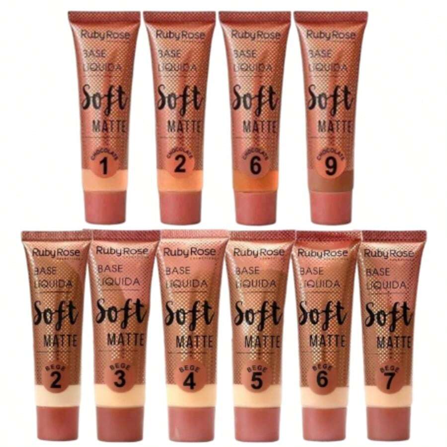 Soft Matte BEIGE/Chocclate Ruby Rose HB-8050 Liquid Foundation - Bege6 - View 1