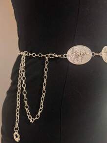 cinto de cavalos com corrente - Prata - Visão 6