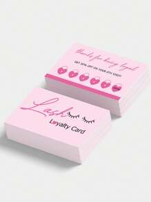 50 张睫毛后期护理卡闪亮睫毛延长名片闪亮纸质睫毛折扣会员卡睫毛护理卡批发