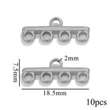 10pcs Stainless Steel Simple Multi-Strand Multi-Hole Linker DIY Necklace Bracelet Jewelry Accessories Making - Multi-strand Linker - View 7