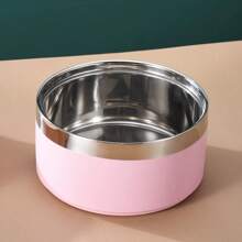 1pc Stainless Steel Pet Bowl, Anti-Slip And Anti-Spill Design, Large Capacity For Medium & Large Dogs Food And Water - Multicolor - View 9