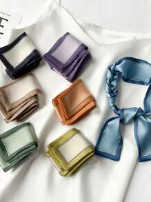 Juego de 8 pañuelos para mujer de color liso, accesorios versátiles, pequeños pañuelos adecuados para uso diario