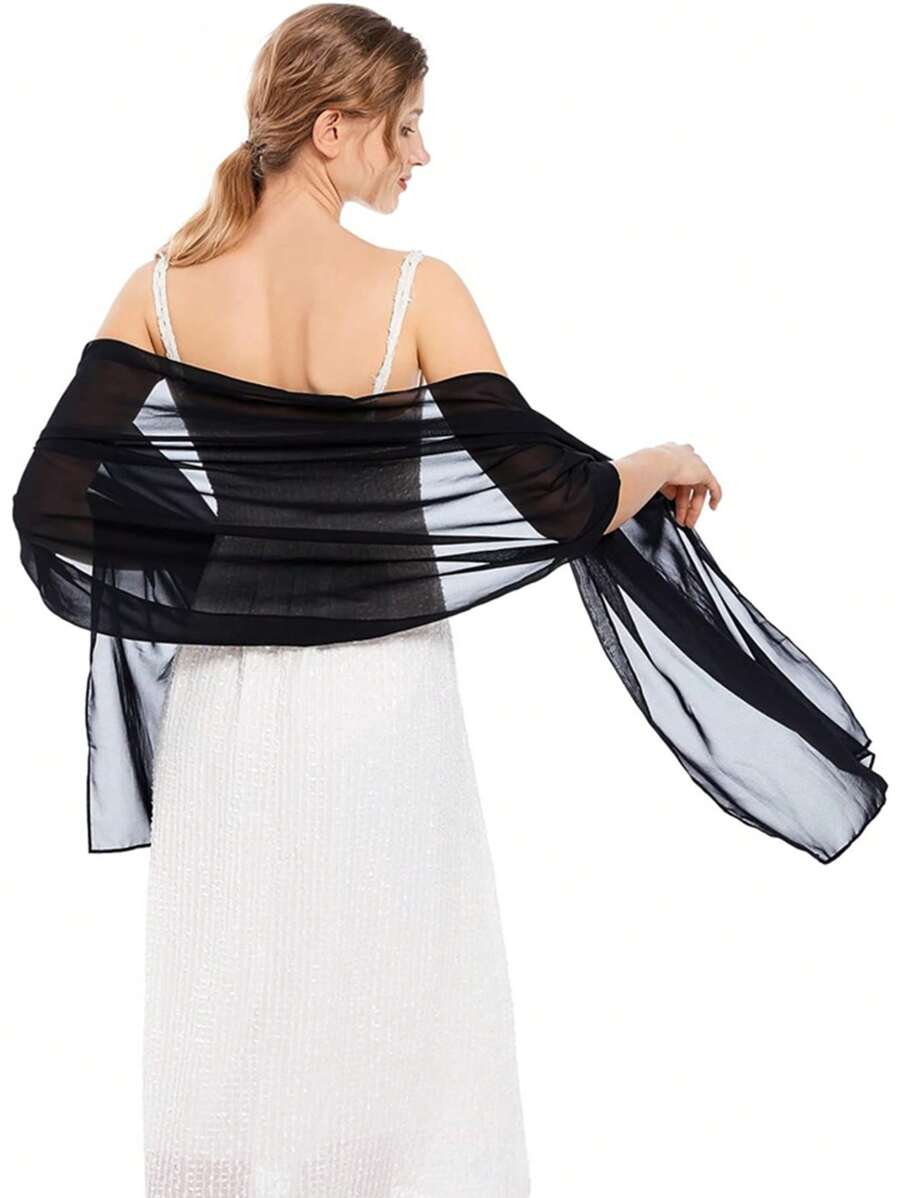 Damen Chiffon Schals und Tücher für Abendkleider, eleganter, weicher, transparenter Chiffon Braut Hochzeitsschal