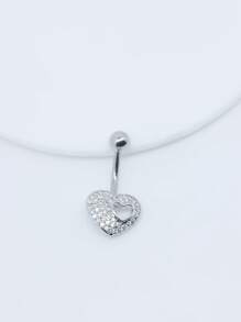 1 件装心形蝴蝶结形锆石肚脐环肚脐环肚脐钉 14G 圆杆穿孔首饰女士 - 蝴蝶結 心 - 查看 15