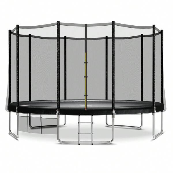 Trampolín de exterior Ø 183/228/305/366/427 cm Trampolín de interior Trampolín de jardín para niños, Juego completo con red para zapatos, escalera, protector de bordes, red de seguridad, Capacidad de carga 150 kg