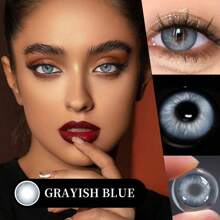 1 副黑灰色隐形眼镜，用于眼部美容眼部化妆品直径 14.5 毫米，年度使用隐形眼镜万圣节服装角色扮演 - 藍色 - 查看 2