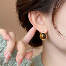 一对充满女性设计感的蛇形耳环，欧美网红款，夸张个性优雅，长款耳环