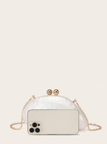 Women Evening Clutch Bag Bridal Wedding Acrylic Asymmetric Shaped Clutch For Women Prom With Detachable Metal Chain For Wedding And Party Shoulder Bag Women Clutch Purses For Ladies Handheld Evening Bag Versatile Cocktail Party New Wallet Banquet Bag - Multicolor - View 10