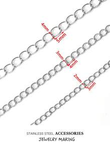 2/10 mètres Chaîne d'extension en acier inoxydable 2/3/4 mm Chaînes de collier dorées pour accessoires de fabrication de bracelets, de bijoux et d'artisanat