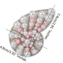1 set de parches ornamentales con perlas, perlas y conchas marinas para sombreros, mochilas, aplicar y coser en ropa, accesorios decorativos - Multicolor - Ver 3