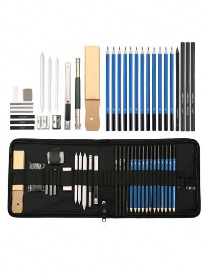 32 pezzi Set di matite per schizzi e disegno per artisti, articoli per il ritorno a scuola, forniture scolastiche