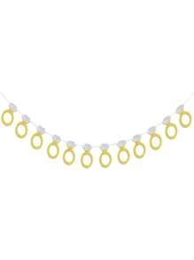 Rhinestone Ring Bunting Flag Decoration For Wedding Party Background, Wedding Ceremony Celebration Decor, Happy Newlyweds