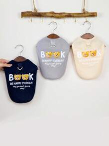 Pet Clothes Funny Text Printed Dog Vest, Lightweight Cat Pet Apparel For Spring/Summer