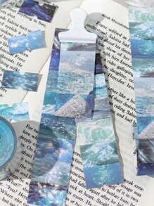 1 Roll Glitter Label Tape For Ins Style Craft & DIY Decorations, Paper Material For Scrapbook/Notebook/Diary/Frame/Envelope/Handmade Crafts