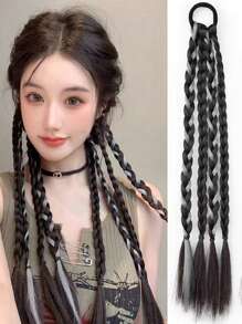 1件/2件装合成马尾辫接发,Y2K甜美酷女孩派对、节日辫子接发 - 拼色 - 查看 10