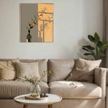 1 Set Minimalist Floral DIY Digital Oil Painting Kit, Carefully Crafted Oil Painting To Express Your Personalized Using Colors, Decorate Your Space With A 40*50CM Oil Painting - Apricot - View 6