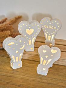 Bộ khuôn silicon hình trái tim lãng mạn, đèn LED, thiết kế khinh khí cầu cho nhựa, thạch cao, đúc đất sét, đồ thủ công mỹ nghệ tự làm, trang trí nhà cửa - Khuôn silicon - Xem 4