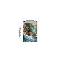 1pc Leopard In Bathtub Wall Art Picture Tropical Jungle Bathroom Canvas Prints Paintings Playful Animal Poster Bold Maximalist Decor For Bedroom,Living Room,Dorm Wall Decor No Framed