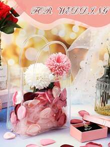 2/4/6/8/10/12 件礼品袋 小型 PVC 袋 迷你透明礼品袋 带手柄，塑料礼品袋 带手柄 透明手提袋 透明派对礼品袋 可重复使用透明塑料袋 带手柄，礼品袋，万圣节、圣诞节、婚礼、婴儿洗礼、生日派对用品