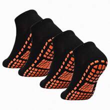 1/4 paire de chaussettes antidérapantes en silicone unisexe pour le trampoline, convenant aux femmes et aux hommes pour l'hôpital, le yoga, le pilates et les sports d'intérieur