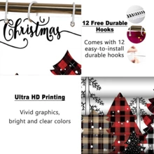 4pcs Christmas Tree Shower Curtain Set - Waterproof Modern Home Decoration - Complete With 12 Shower Curtain Hooks And Toilet Floor Mat For A Festive Bathroom Makeover Home Bathroom Decor Fall Decor Bathroom Accessories Back To School