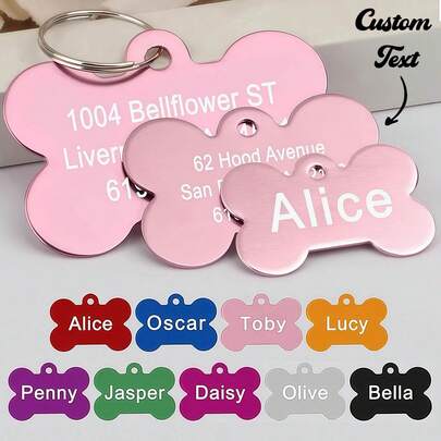 Custom Engraved Pet Nameplates, Custom Personalized Pet Tags, Personalized Dog Collar Pet Pendants, Cute Name Tags For Cats And Dogs, Custom Dog Tag Pendants, Personalized Cat And Dog Pet ID Name Pendants, Custom Pet Collar Tag Pendants Ornamental,Engraved,Stainless Stylish,Fashion,Colorful,Vintage,Cute,Contracted,Cuties Custom,Unique,Customized,Personalized Pet For Anniversaries,For Birthdays,Vacay Vibes,Fall Decor,Playful Pet Design ,Travel Organizer