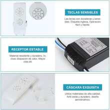 Control Remoto para Ventilador de Techo Universal, Kit de Control Remoto Inalambrico con 3 velocidades de Rango Completo, 85-265V Smart Inalámbrico Controlador de Ventilador de Techo con RF - Blanco - Ver 6