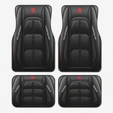 4pcs/Set Car Floor Mats For PE - Anti-Slip, Washable, All Season Protection, Black And Purple, With Rhinestone Stitching - Suitable For Cars, Trucks, SUVs - Polyester Design, Full Set Of Car Floor Mats - Multicolor - View 11
