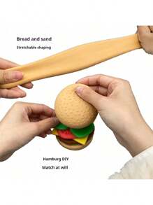 1 套 - 7 件汉堡挤压玩具，可拉伸减压坐立不安玩具，生日、复活节、所有场合的完美礼物