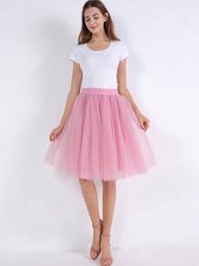 1 pièce Jupe Tutu A-Line Multi-Couche en Tulle Colorée Style Européen et Américain pour Femmes
