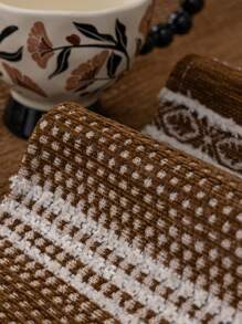 1 件雪尼尔沙发套，防滑沙发垫，适合所有季节 - 咖啡棕 - 查看 7