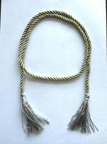 1 件流苏窗帘带，总长 37.7 英寸，简约收纳带适合任何场合，多功能窗帘带适合家庭使用