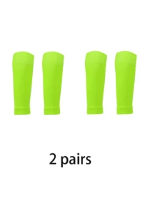 2 paires de chaussettes de compression de football de couleur unie simples, manches de jambe serrées, convenant au football, au basketball, au cyclisme et à d'autres sports de plein air