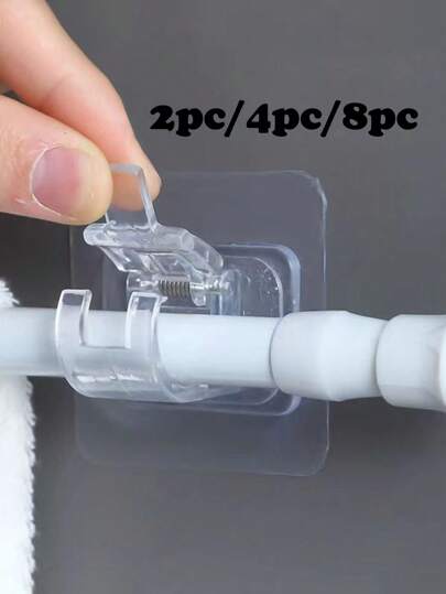 2 pezzi/4 pezzi/8 pezzi Supporto per bastone tenda, supporto adesivo multifunzionale