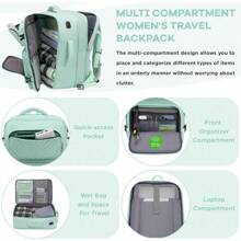 Mochila de viaje para mujer, mochila de transporte como artículo personal por vuelo, mochila para portátil de 17.3 pulgadas - Azul - Ver 3