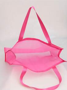 Customized Women's Bags,Customized Text Mesh Tote Bag, Customized Tote Bag, Nylon Material Letter Printed Beach Mesh Tote Bag With Beach Bag, Can Be Customized With Your Unique Design, Valentine's Day Gift, New Year Gift, Use It Yourself Or Give It To Others As A Gift, Suitable For Friends, - Multicolor - View 6