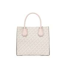 Michael Kors MERCER Presbitério de PVC Médio com Bolsa de Couro Crossbody para Mulheres 35S1GM9M2B PWD BLSH MLT