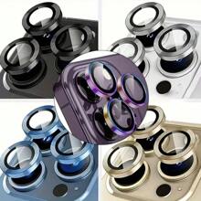 16pcs Lens Protective Film/Camera Protection/Prevent Scratching/5 Sets Of Mixed Color Machine Lens Protective Film, Ultra-High Definition 9H Reinforced Glass And Metal Separate Ring Cover, Easy To Install, Scratch-Proof, Suitable For Shell +1pc Storage Box. Mobile Phone Lens Film Black, Blue, Gold, Silver, Colorful Lens Film. Gift For Birthday, Family, Friends Alloy Metal With Tempered Glass Full Cover, Lens Protector, Phone Accessories