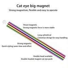 4 stuks Cat Eye-magneet voor nagels Extra grote cilindrische Cat Eye-nagelmagneet Magnetische magneten Houten Cat Eye-nagellakmagneetstok Cat Eye magnetische nageltool voor doe-het-zelf thuis, salon, studio