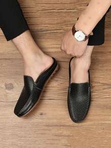 穆勒鞋 闭趾拖鞋 男士半拖鞋 男士拖鞋 简约休闲优雅复古假日个性时尚现代男士假日派对海滩旅行夏季黑白蓝透气轻便防滑舒适套穿拖鞋男士纯色鞋 2024 新款男鞋 45 46 47 大码男鞋 PU 皮革圆头低帮鞋平底男凉鞋男拖鞋男便鞋男半拖鞋男士休闲鞋男士乐福鞋男士凉鞋男士白色鞋子白色 - 黑色 - 查看 5