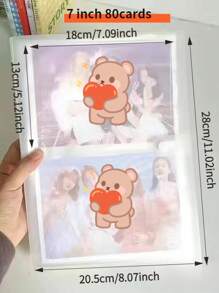 3/4/5/6/7 Inch Frosted Transparent Snap Button Photo Album, 80/160/200 Card Slots, Suitable For Storing Photos And Postcards