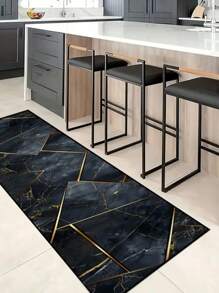 1 块现代超长走廊地毯，100% 涤纶，可机洗，防滑，防污，针织，适用于人流量大的区域、客厅、卧室、家庭办公室、厨房、房间装饰，机器制造