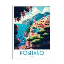 1 pieza Pintura de lienzo La Dolce Vita y Vintage Spritz Positano Italia sin marco para decoración de habitación de invitados y como regalo