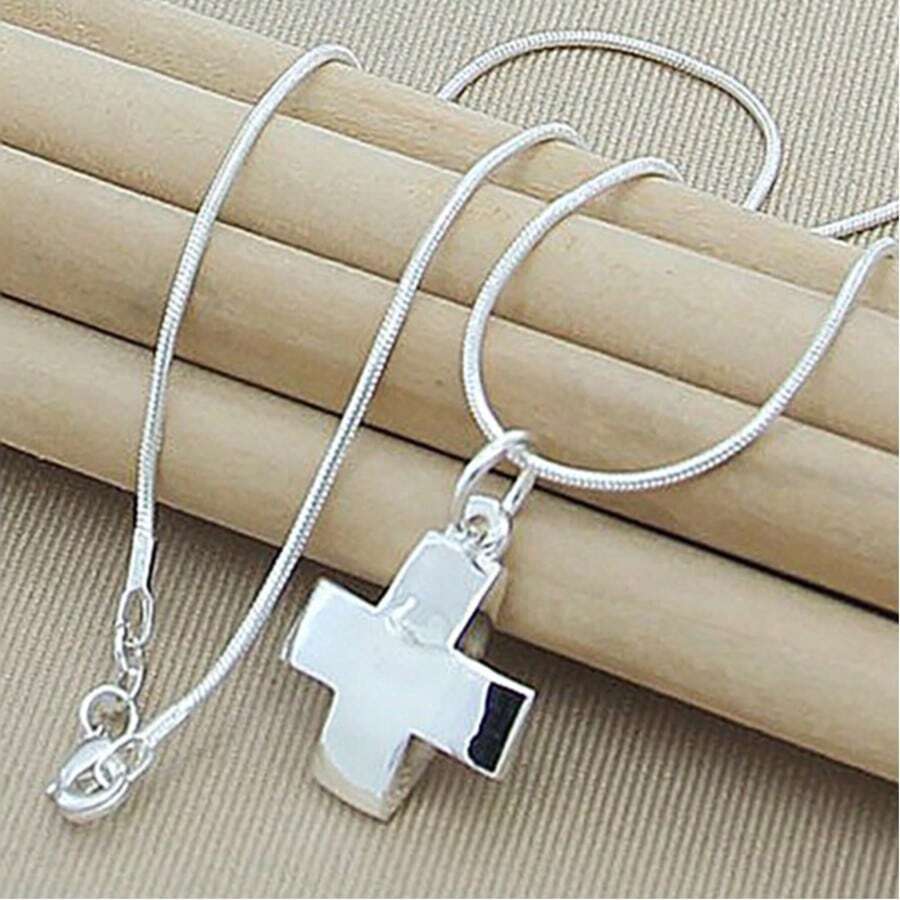 925 纯银吊坠项链 16-30 英寸蛇形链 适合女士男士婚礼订婚派对珠宝