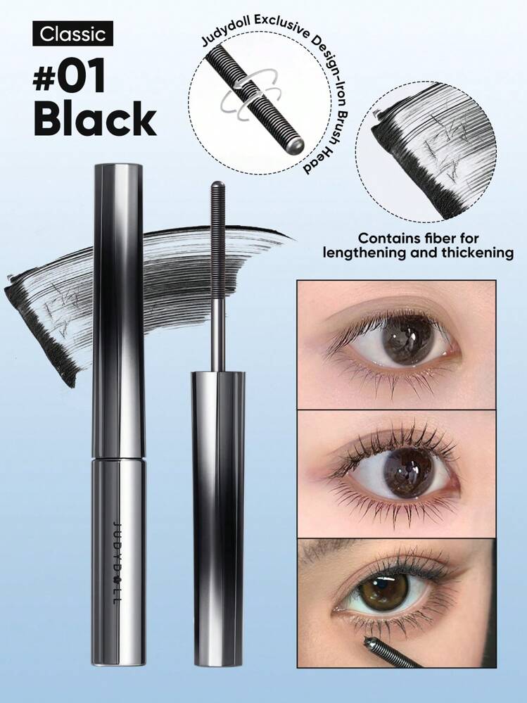 JUDYDOLL 2g/3g Máscara de Cílios de Ferro - À Prova d'Água, Aumenta o Comprimento, Sem Borrões, Encaracolamento, Edição Clássica e Aprimorada, Adequada para Esportes, Encontros, Viagens, Presentes, Praia, Adequada para Iniciantes e Uso Pessoal, Novo Produto Exclusivo, Ótimo Presente para Amigos e Namorada, Essenciais de Moda/Casamento, Convidado de Casamento, Despedida de Solteira, Maquiagem Elegante, Maquiagem Natural para a Escola, Maquiagem Doce, Maquiagem Ousada, Maquiagem para Encontros - Preto - Visão 1
