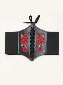 1pc Minimalist Embroidered Solid Color Belt, Versatile Cute Multi-Functional Belt - Suitable For Pairing With Dresses, Suits, Jackets And Daily Outfits