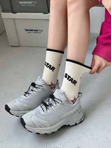 20 pares/10 pares/1 par Calcetines de equipo de bloque de color gruesos y absorbentes para niñas preadolescentes/adolescentes, calcetines cálidos, calcetines de equipo para todas las estaciones, primavera/verano, otoño/invierno, calcetines deportivos, regalos para niñas, regalos para niños, regalos para mamá, regalos para papá, ropa de invierno para niñas, ropa de invierno para niños, regalos festivos, estilo aleatorio