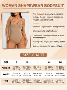 Women's Seamless Bodysuit With Tummy Control And Thong - Apricot - View 4