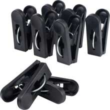 Pinzas para Colgar Ropa / Tendedero |72 Ganchos Multiusos para Lavandería, Alimentos y Manualidades | Clips de Plástico Reciclado de Máxima Resistencia | Paquete de 72 Piezas - Negro - Ver 2
